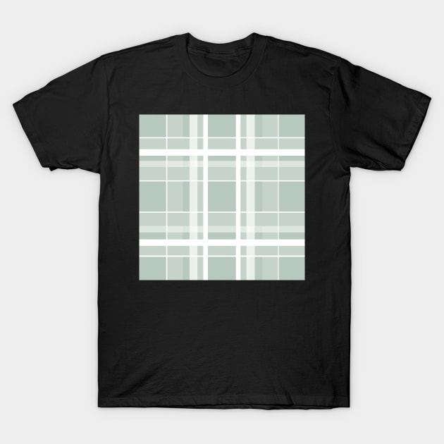 Sage green plaid pattern T-Shirt by cait-shaw